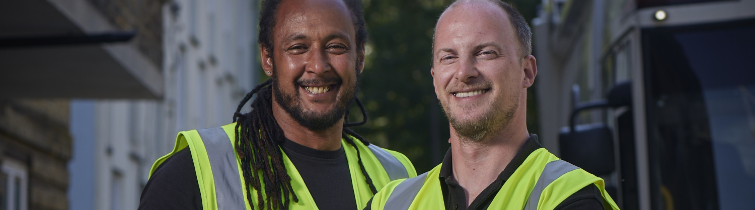 Two members of north London recycling crew