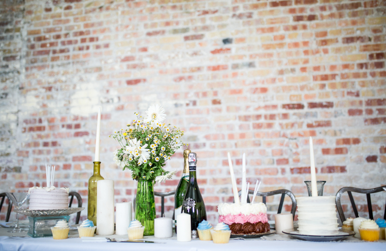 Wedding cake on table