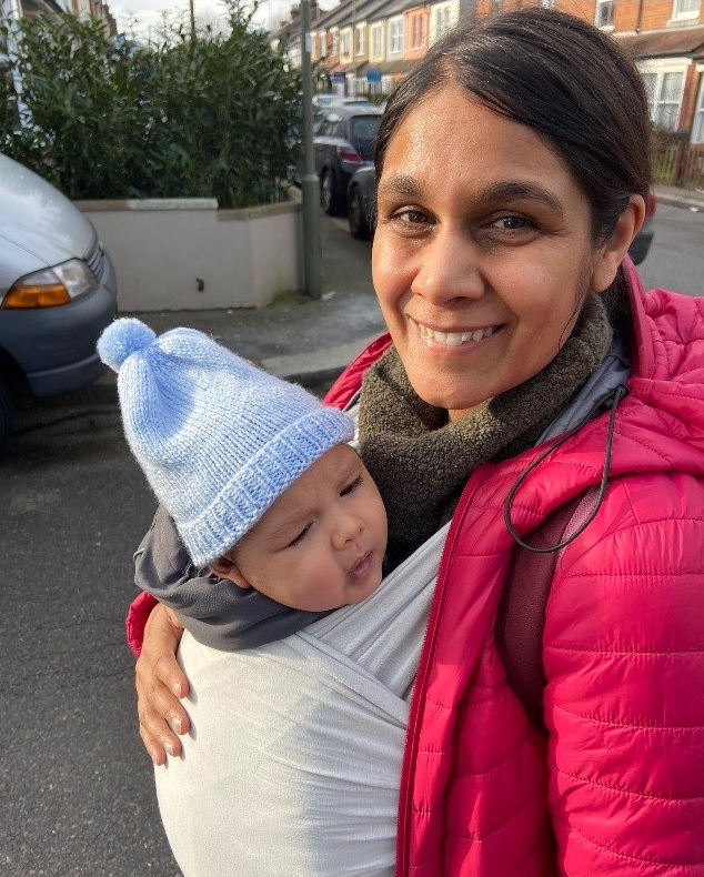 Hiranya De Alwis Jayasinghe with baby Freddie