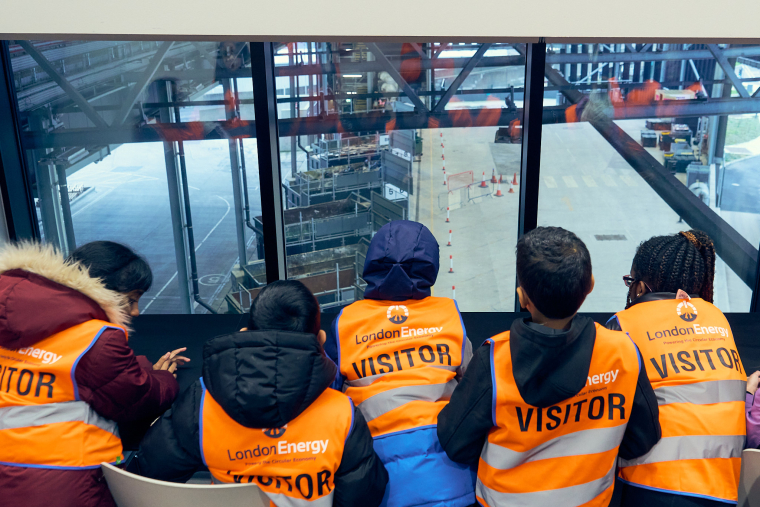 Pupils overlooking the Reuse and Recycling Centre in Edmonton