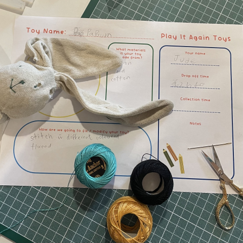 A toy being repaired as part of the project