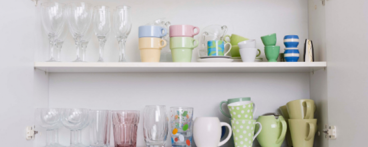 Cupboard with crockery 